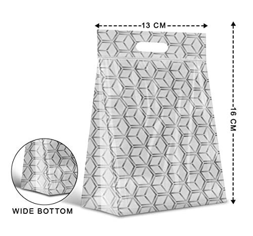 Shalimar Zip 'N' Lock Press - Fit Bag (Reusable) size (Extra Large) ZipLock Bag/MultiPurpose Shopping Bag With handle Pack of - 2 (20 Bags) Color - Silver - Image 3