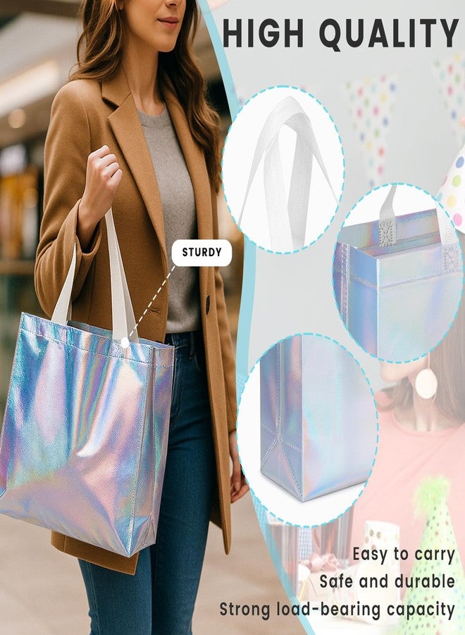 VGOODALL 15 PCS Reusable Gift Bags, 12.6" x 5" x 11" Iridescent Gift Bags, with Handles & Sturdy Base, for Wedding Party Supplies - Image 4