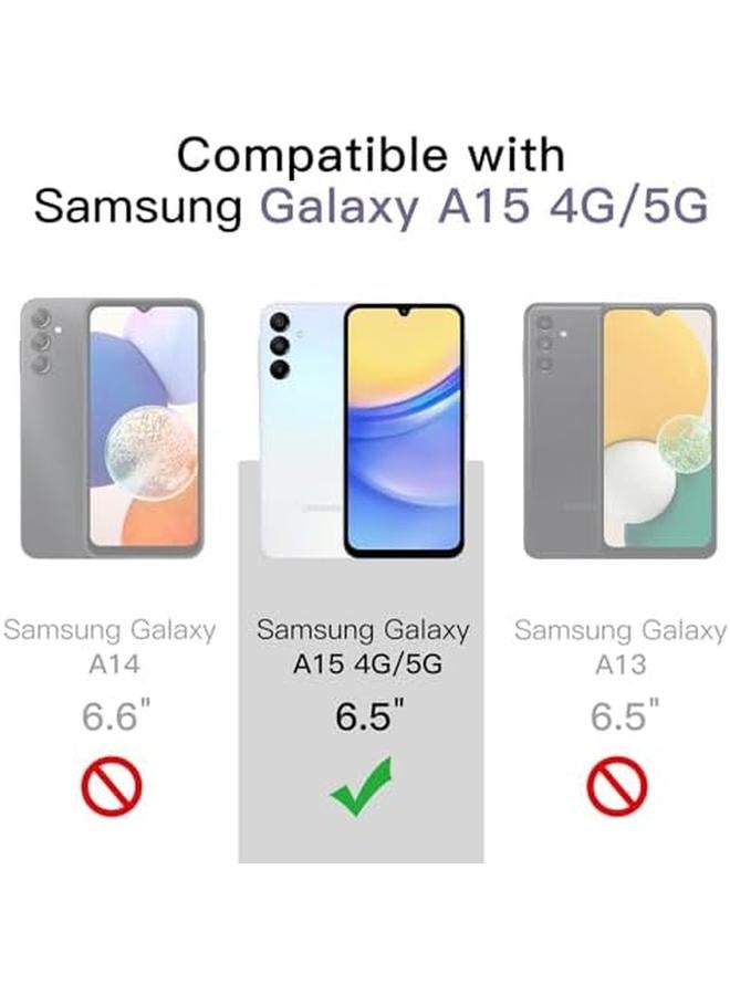 جراب رفيع مناسب لهاتف Samsung Galaxy A15 5G 4G مقاس 6.5 بوصة مصنوع من مادة TPU الناعمة وغطاء حماية رفيع مع لمسة نهائية غير لامعة مقاوم للصدمات باللون البنفسجي