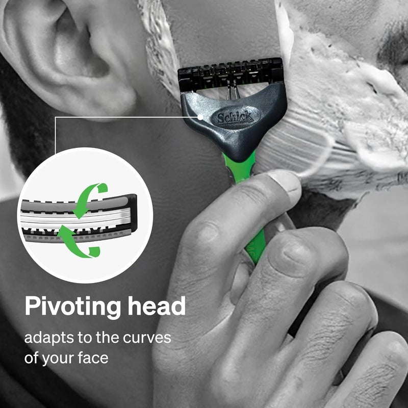 schick شيفك إكستريم 3 شفرات حلاقة حساسة قابلة للاستخدام مرة واحدة - 4 قطع مع شفرات مدمجة بالألوة - Image 3