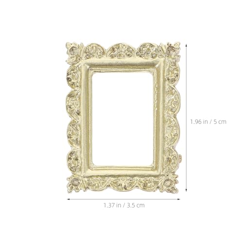 NUOBESTY 10pcs Mini Vintage Picture Frames Small Resin Photo Frame for Keychain Phone Case Jewelry DIY Props(Gold and Silver) - Image 2