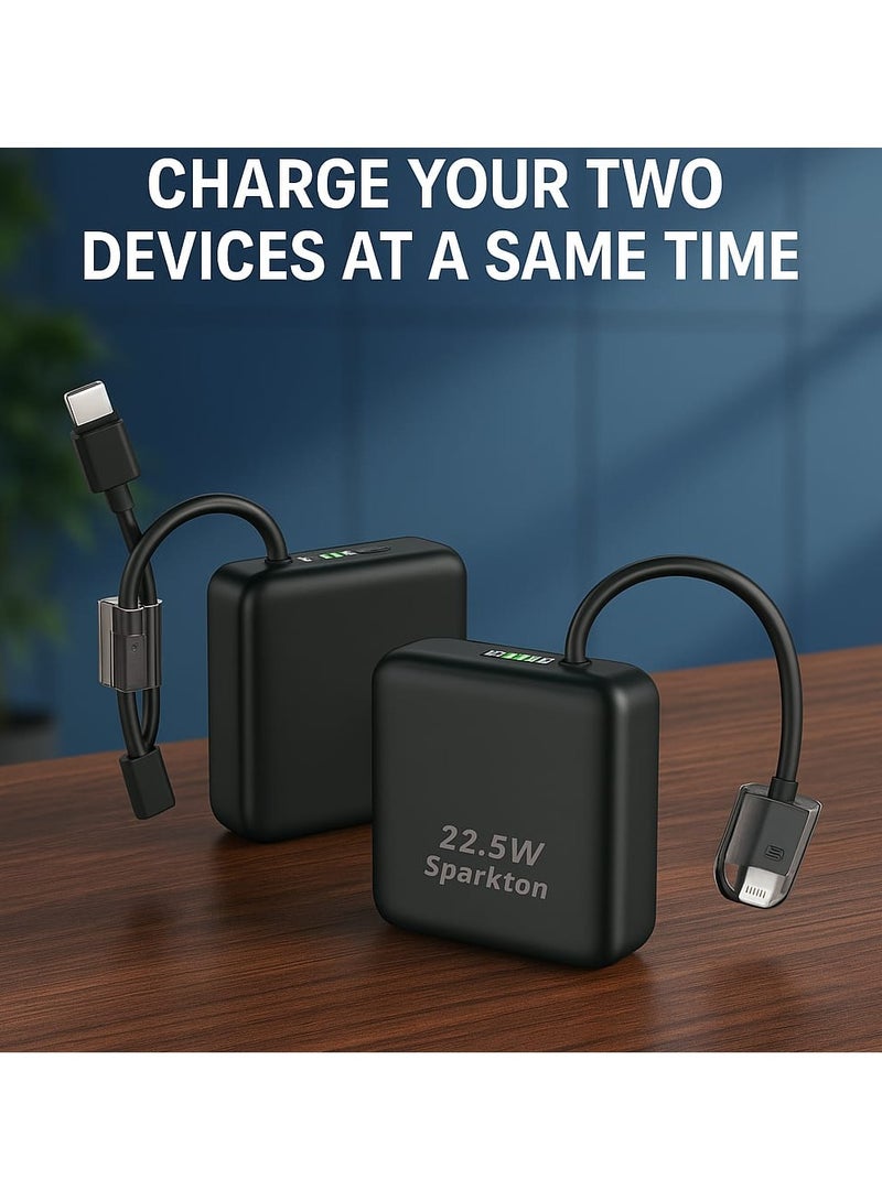 Sparkton 22.5W Super Quick Charge Power Bank 10000mAh Portable Charger with Dual USB Ports Fast Charging for Phones iPhone  More. - Image 4