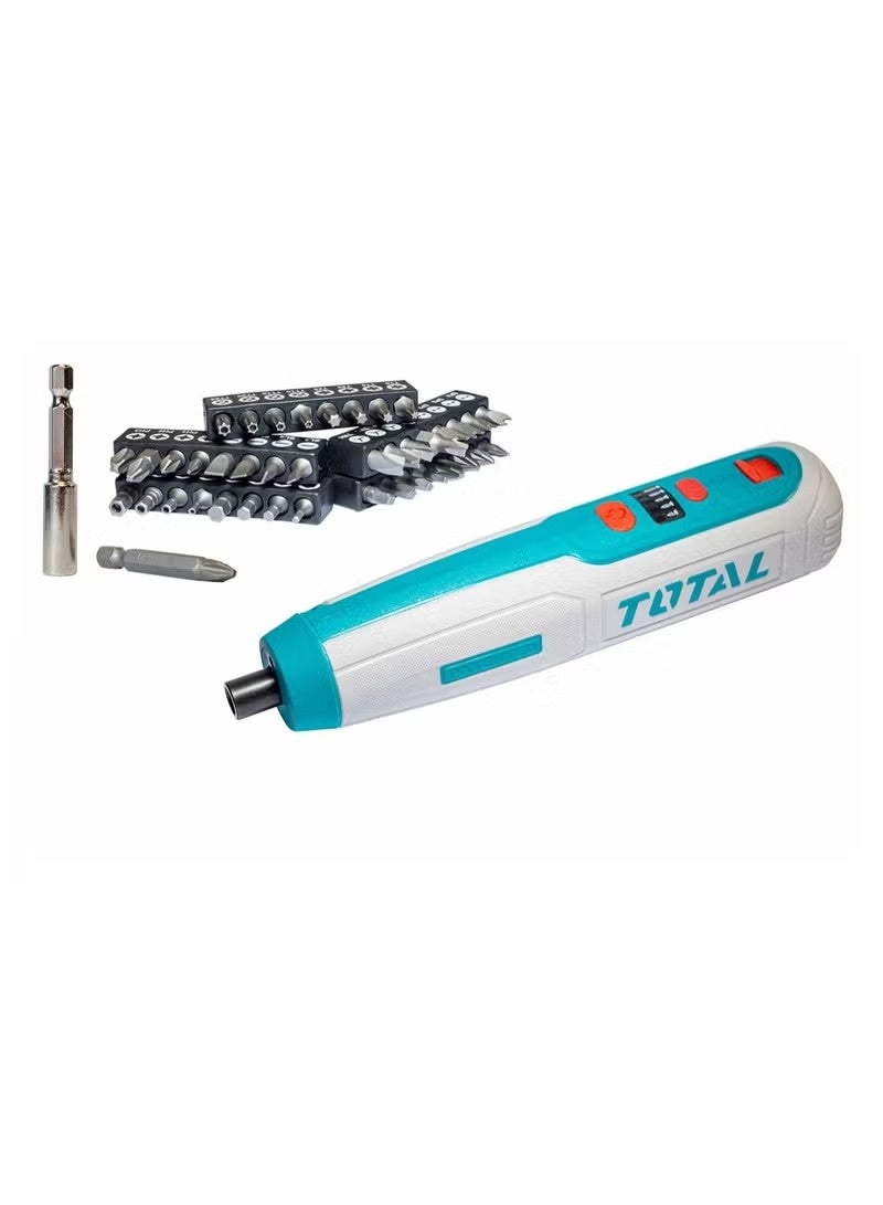 TOOTAL TOTAL 4V Cordless Screwdriver Set with Multiple Bits – Electric Power Screwdriver Model TSDLI0403 - Image 5