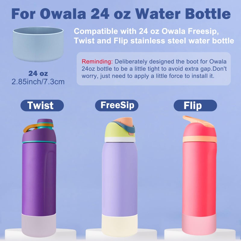 Generic HEYSKAY 2PCS Silicone Boot for Owala Flask Water Bottle 24oz 32oz 40oz Anti-Slip Protective Sleeve for Owala Twist,FreeSip and Flip Stainless Steel Water Bottle BPA-Free Boot Bottom Base  - Image 2
