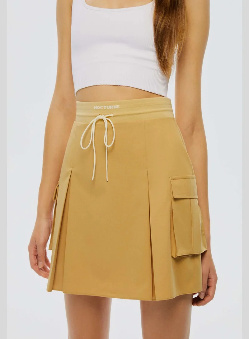 Nocturne Printed Detail Draw String High Waist Skirt