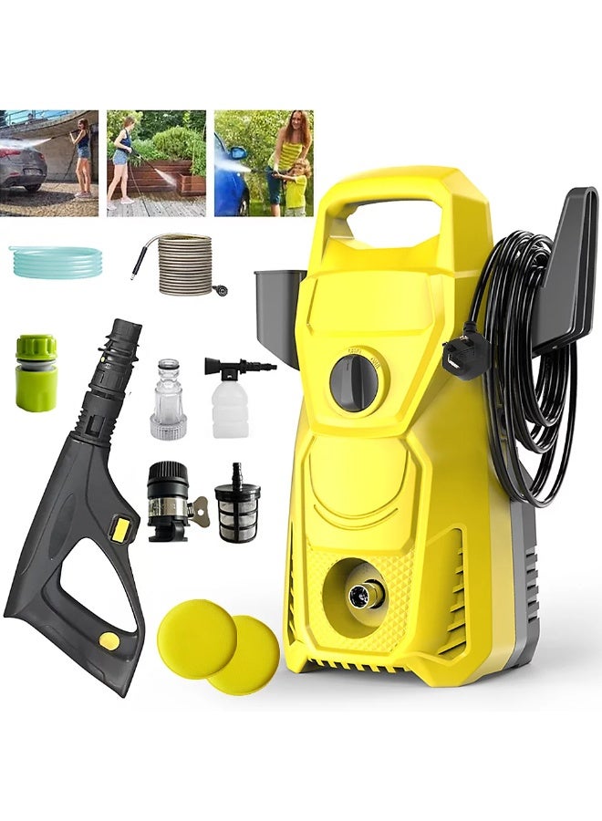 COOLHAWK Pressure Washer - 1500W, 1000 PSI Portable automatic high-pressure car wash machine - for Cars, Bikes, Deck, Driveways, Siding, Patios - Image 1