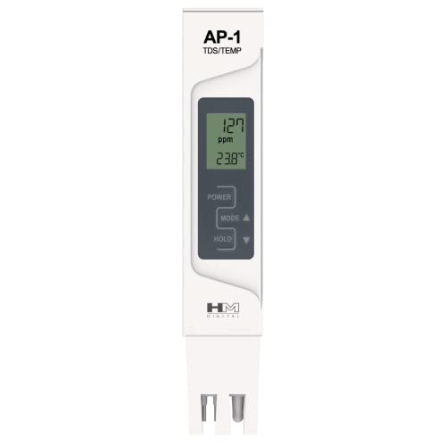 HM Digital AP-1 AquaPro Water Quality Total Dissolved Solids Tester, 0-5000 ppm TDS Range, 1 ppm Resolution, +/- 2% Readout Accuracy, Plastic, Pack of 1 - Image 1