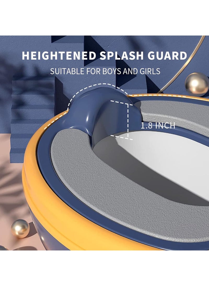 زاڤية مقعد مرحاض للتدريب على استخدام الحمام ، كرسي قعادة للأطفال الصغار مع مقعد ناعم وواقي من رذاذ الماء ، وعاء قعادة قابل للإزالة للأطفال الصغار والرضع والأطفال (أزرق) - Image 3