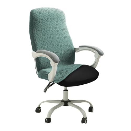 HOKIPO Office Chair Cover for Desk Chair (Mid-Back) – 170 GSM Stretch Jacquard – Washable, Durable & Anti-Slip – Fits Mid-Back Office Chairs, Green (AR-5363-GR-M) - Image 1