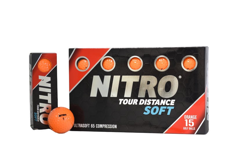 Nitro Golf Nitro Tour Distance Soft 15 Pack - Orange Golf Balls - Image 1