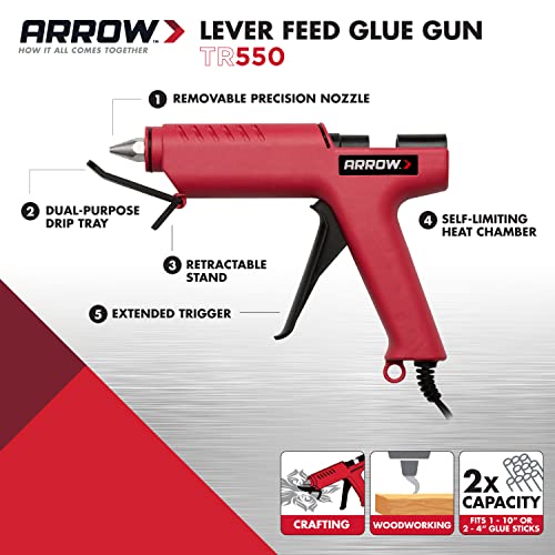 Arrow Fastener Arrow TR550 Heavy Duty Professional Electric Hot Melt Glue Gun for Crafts, Construction, Wood, Uses Standard Glue Sticks - Image 2