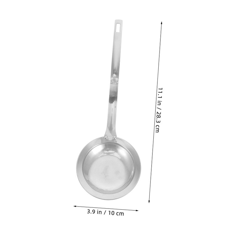 Silver Fine Mesh Skimmer Spoon For Oil Gravy Straining Kitchen Tool With Comfortable Grip - Image 3