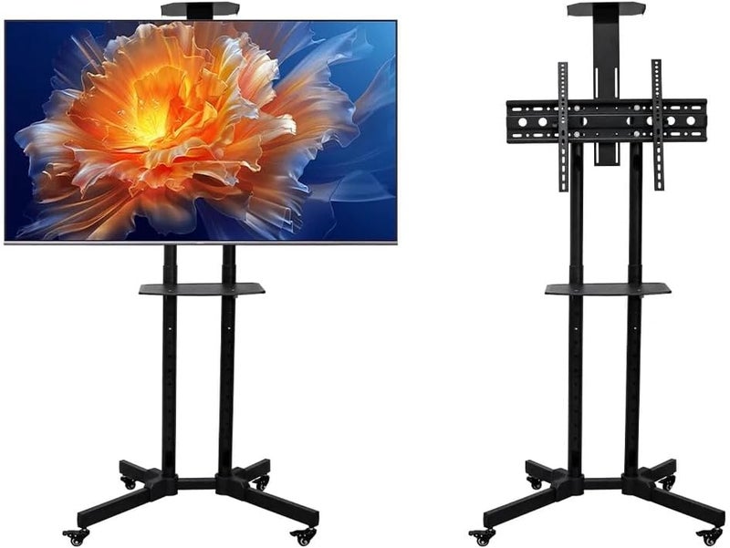 Tv stand Low cost 32 inch to 65 inch shelf receiver plus camera rack Tv height adjustable wheels with break HMD-100