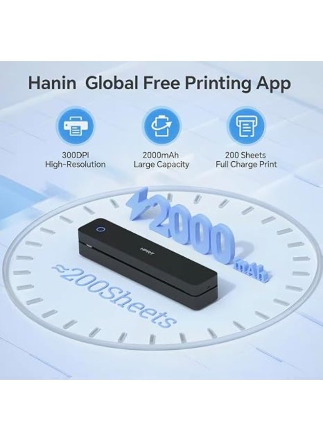 HPRT Portable Printer Wireless Bluetooth Connection MT660 Thermal Inkless Mobile Support 8.5'' X 11'' US Letter and Tattoo Stencil, Compatible with iOS/Android/PC, Includes 10pcs Transfer Paper - Image 3
