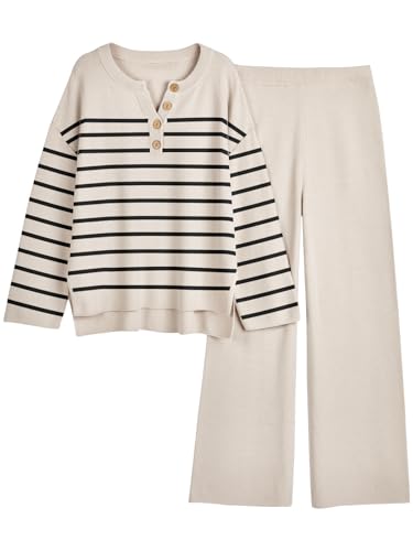 LILLUSORY Lounge Sets Womens Two 2 Piece Matching 2025 Fall Fashion Must Have Comfy Airport Outfits Clothes Clothing Trendy Knit Sweater Loungewear Travel Sweatsuit Sweat Suit Sets - Image 1