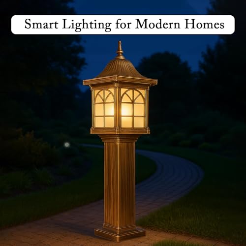 GIGAWATTS GW-AP-30G Outdoor Garden Light – 101% Rust & Waterproof Die-Casting Aluminium Exterior Lamp for Garden, Boundary Street & Home Entrances (B22 Holder, Bulb Not Included, Gold) - Image 3