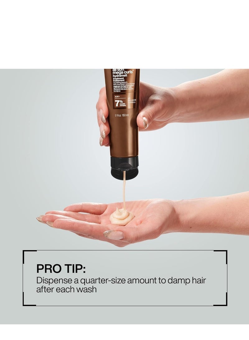 ريدكين Redken All Soft Mega Curls Hydramelt علاج يترك على الشعر | للشعر شديد الجفاف | للشعر المجعد والمتعرج | لوشن الشعر الترطيب الفائق يعزز اللمعان | مع الصبار - Image 2