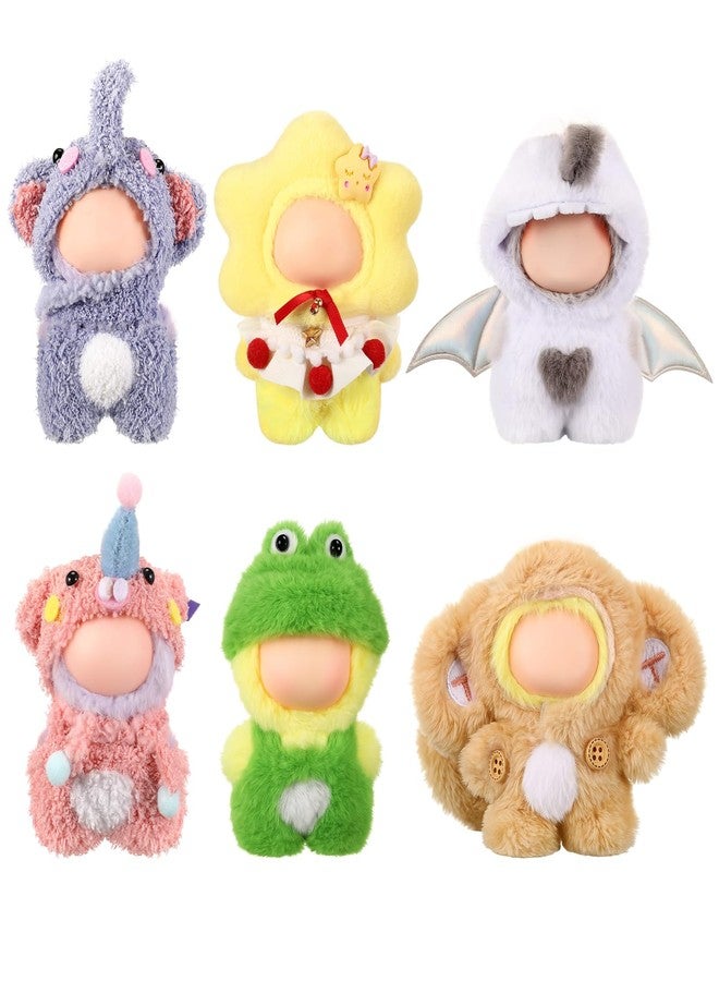 Simgoing 6 Pack 10cm Doll Clothes for 3.9 Inches Stylish Mini Collectibles Figure Mini Miniature Costume Dress up for Play Display (No Doll) (Elephant,Pig,Dinosaur,Monkey,Frog,Star) - Image 1