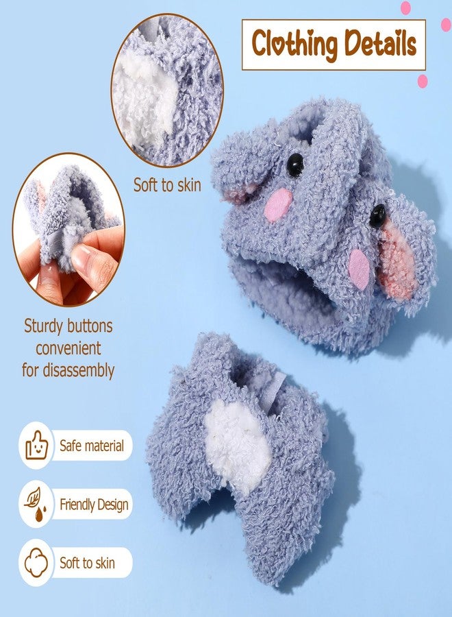 Simgoing 6 Pack 10cm Doll Clothes for 3.9 Inches Stylish Mini Collectibles Figure Mini Miniature Costume Dress up for Play Display (No Doll) (Elephant,Pig,Dinosaur,Monkey,Frog,Star) - Image 2