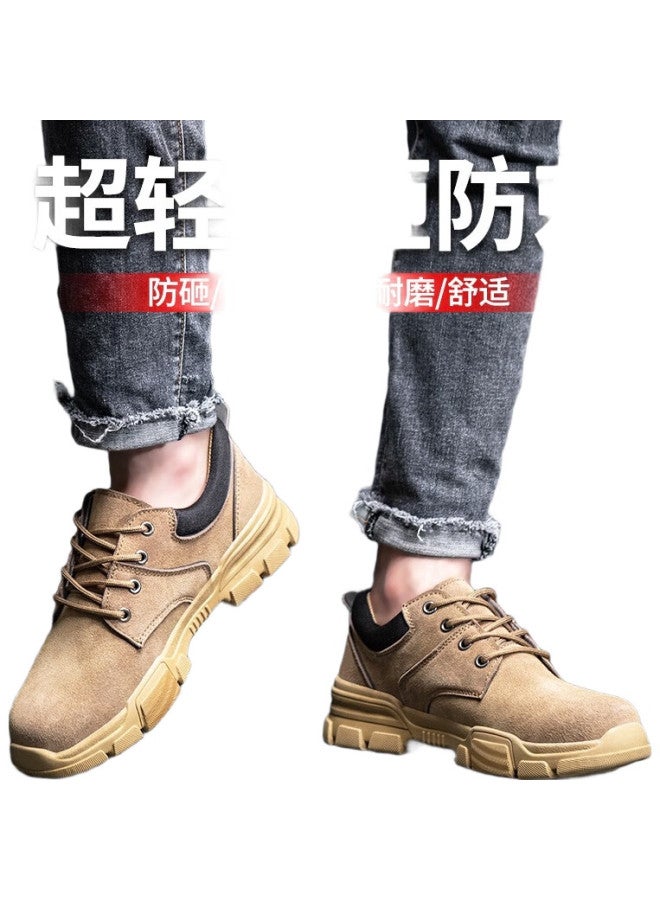 FUCHENG Safety Shoes For Men, Breathable Steel Toe Cap, Anti-Smashing, Anti-Puncture, Wear-Resistant, Cowhide, Comfortable Work Protective Safety Shoes 267 Size 43 - Image 3
