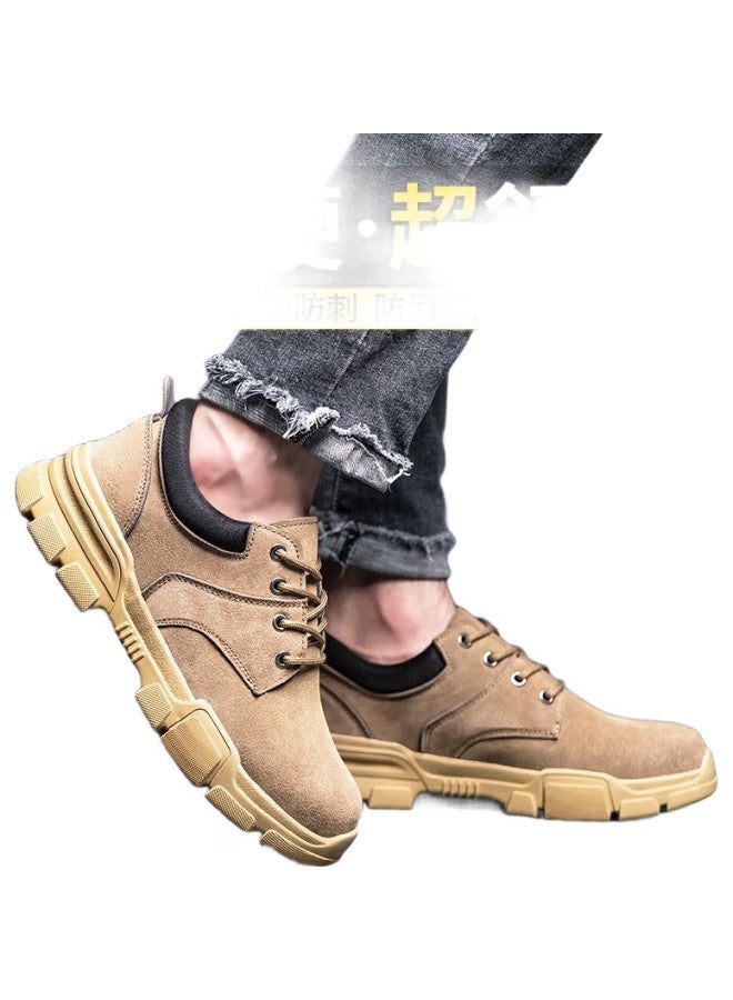 FUCHENG Safety Shoes For Men, Breathable Steel Toe Cap, Anti-Smashing, Anti-Puncture, Wear-Resistant, Cowhide, Comfortable Work Protective Safety Shoes 267 Size 43 - Image 2