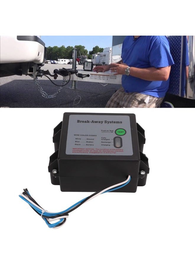 Estink Trailer Brake Breakaway Kit LED Test Break Away System,12V LED Test Break Away System Trailer Breakaway Switch Waterproof Trailer Brake Controller Kit Break Away System for - Image 3
