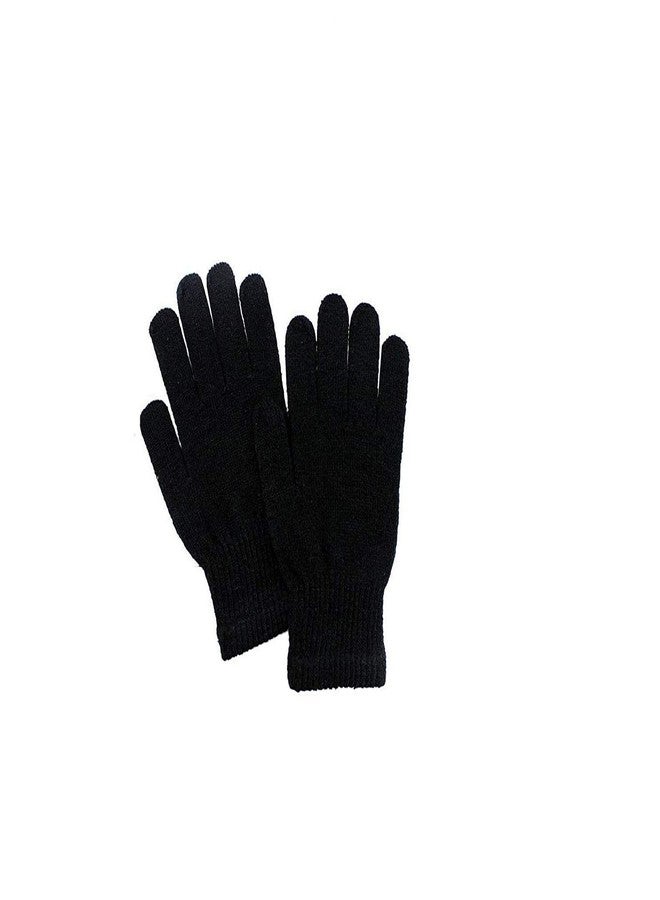 Okara Childrens Beanie Hat and Gloves Set Woolly Ski Hat Warm Winter School Uniform Kids Boys Girls_5-10 Yearss,Black - Image 3