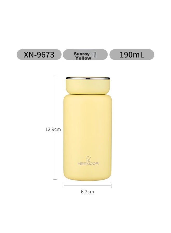Heenoor Insulated Cup Women's 316l Stainless Steel Water Cup High Value Portable Pocket Cup Xn-9673 Sunflower Yellow 190ml - Image 1