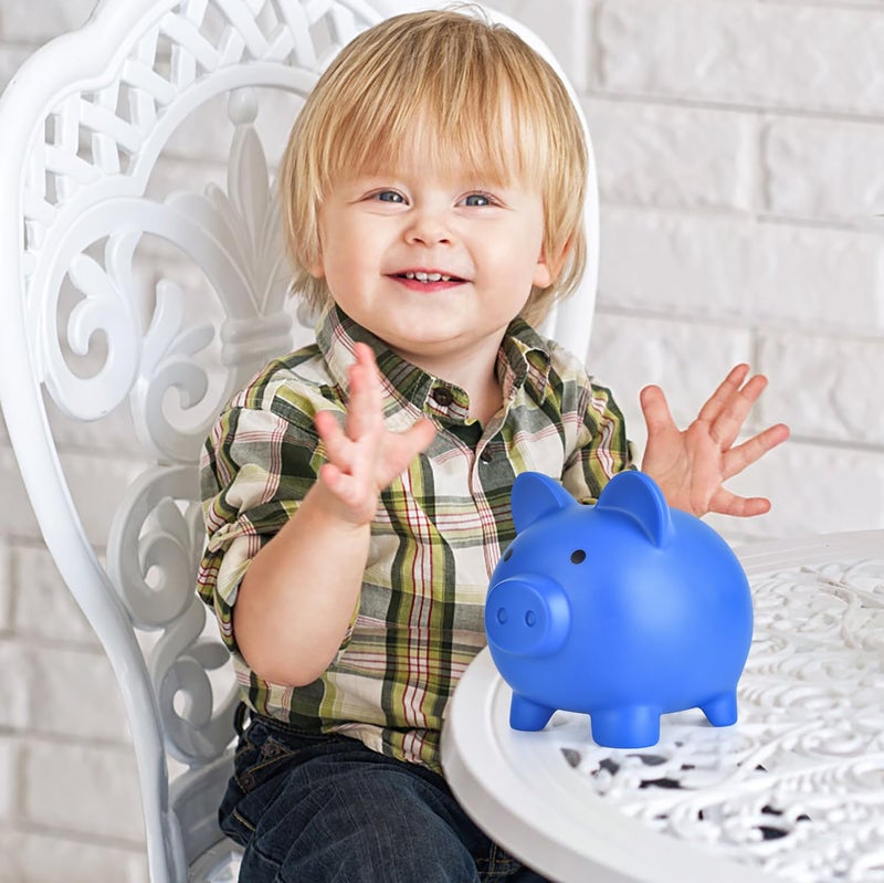 PJDRLLC Piggy Bank, Unbreakable Plastic Money Bank, Coin Bank for Girls and Boys, Medium Size Piggy Banks, Practical Gifts for Birthday, Easter, Christmas (Dark Blue) - Image 2