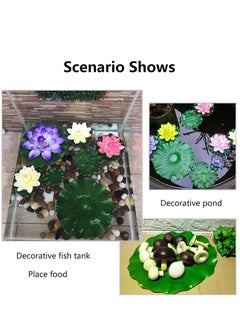 SYOSI 10 Pcs Artificial Lotus Leaves Floating Lotus Leaves, Floating Lily Pads Plastic Foam Water Lily Foliage for Koi Fish Pool Aquarium Crafts Decoration Green  - Image 4