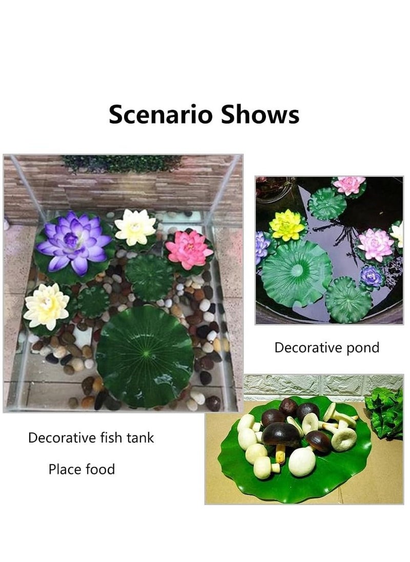 SYOSI 10 Pcs Artificial Lotus Leaves Floating Lotus Leaves, Floating Lily Pads Plastic Foam Water Lily Foliage for Koi Fish Pool Aquarium Crafts Decoration Green  - Image 4
