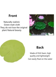 SYOSI 10 Pcs Artificial Lotus Leaves Floating Lotus Leaves, Floating Lily Pads Plastic Foam Water Lily Foliage for Koi Fish Pool Aquarium Crafts Decoration Green  - Image 5