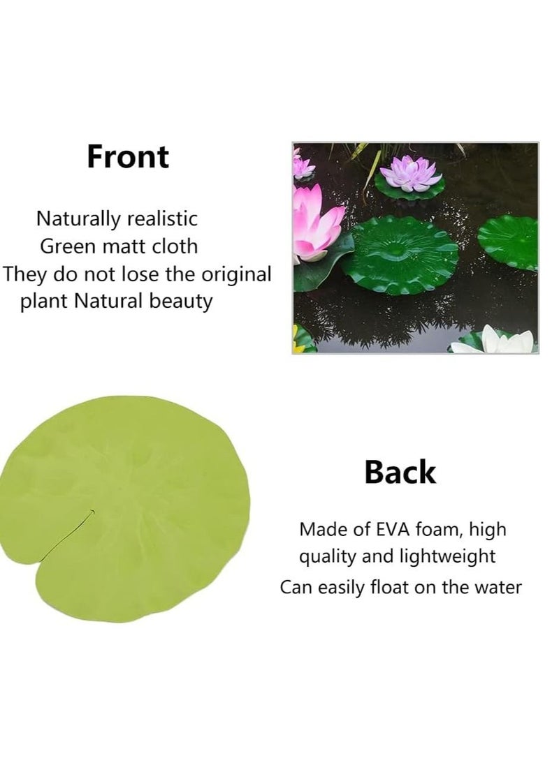 SYOSI 10 Pcs Artificial Lotus Leaves Floating Lotus Leaves, Floating Lily Pads Plastic Foam Water Lily Foliage for Koi Fish Pool Aquarium Crafts Decoration Green  - Image 5