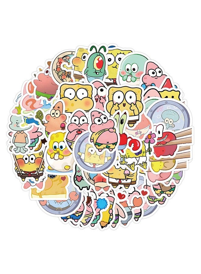 Loquat 60 Pcs Cute Sponge Stickers Waterproof Vinyl Stickers Water Bottle Laptop Skateboard Computer Stickers for Kids Teens Adults - Image 1