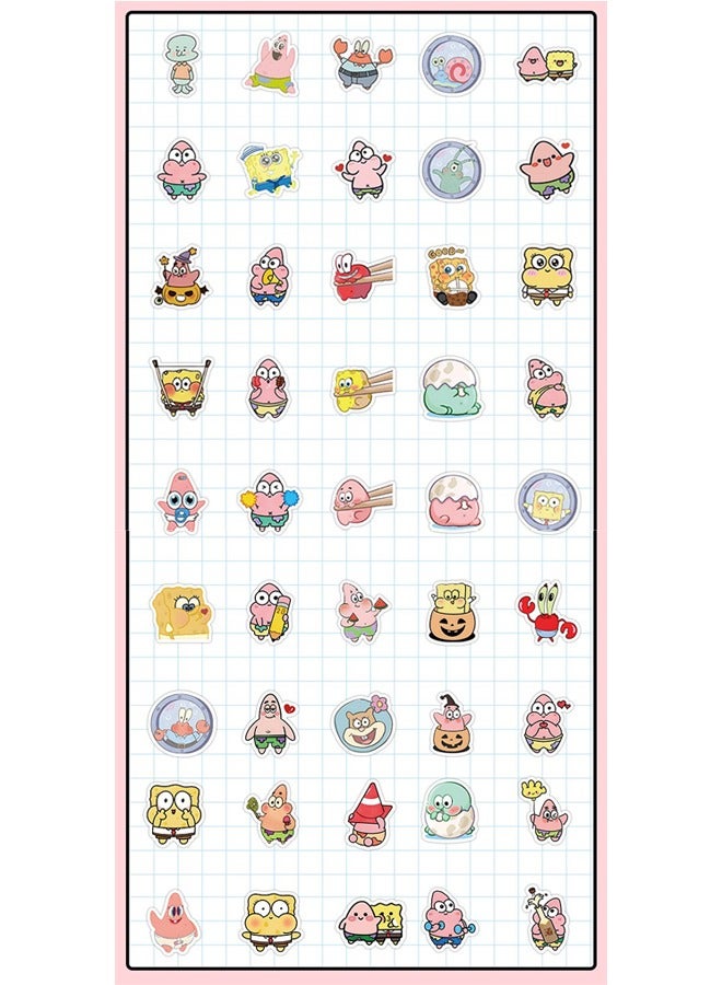 Loquat 60 Pcs Cute Sponge Stickers Waterproof Vinyl Stickers Water Bottle Laptop Skateboard Computer Stickers for Kids Teens Adults - Image 2