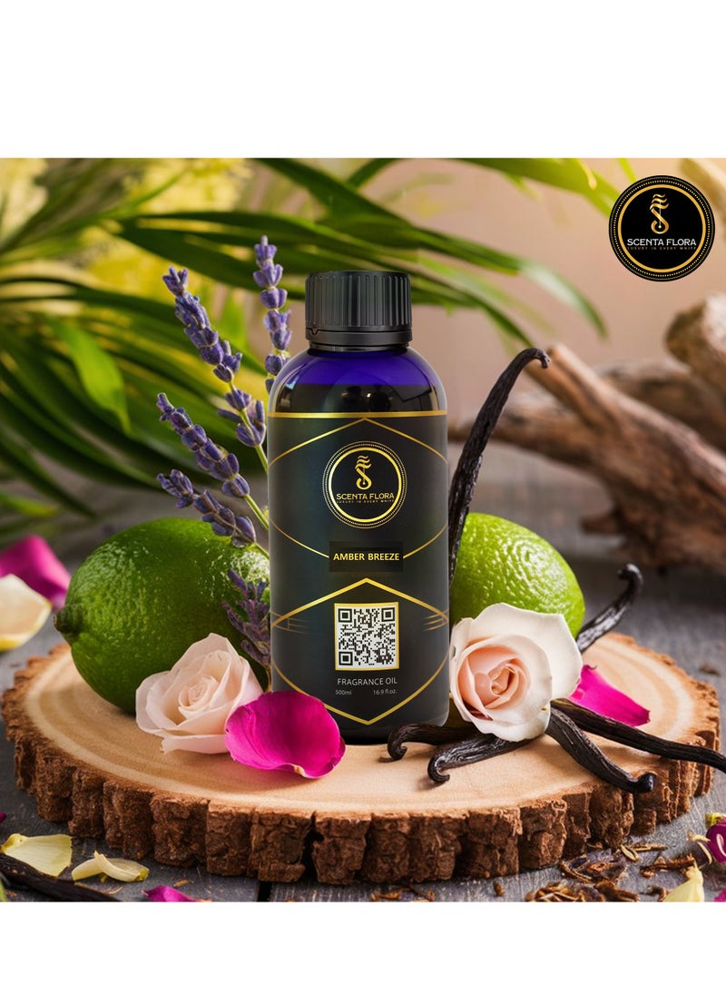 سينتا فلورا عطر Amber Breeze - زيت عطر لموزعات الروائح - علاج بالروائح - رائحة مهدئة، شافية ومريحة (500 مل)  - Image 1
