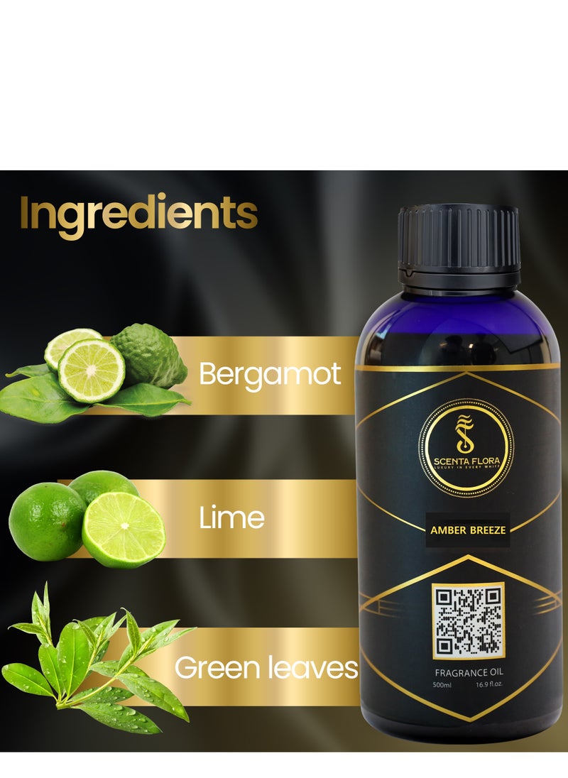 سينتا فلورا عطر Amber Breeze - زيت عطر لموزعات الروائح - علاج بالروائح - رائحة مهدئة، شافية ومريحة (500 مل)  - Image 3
