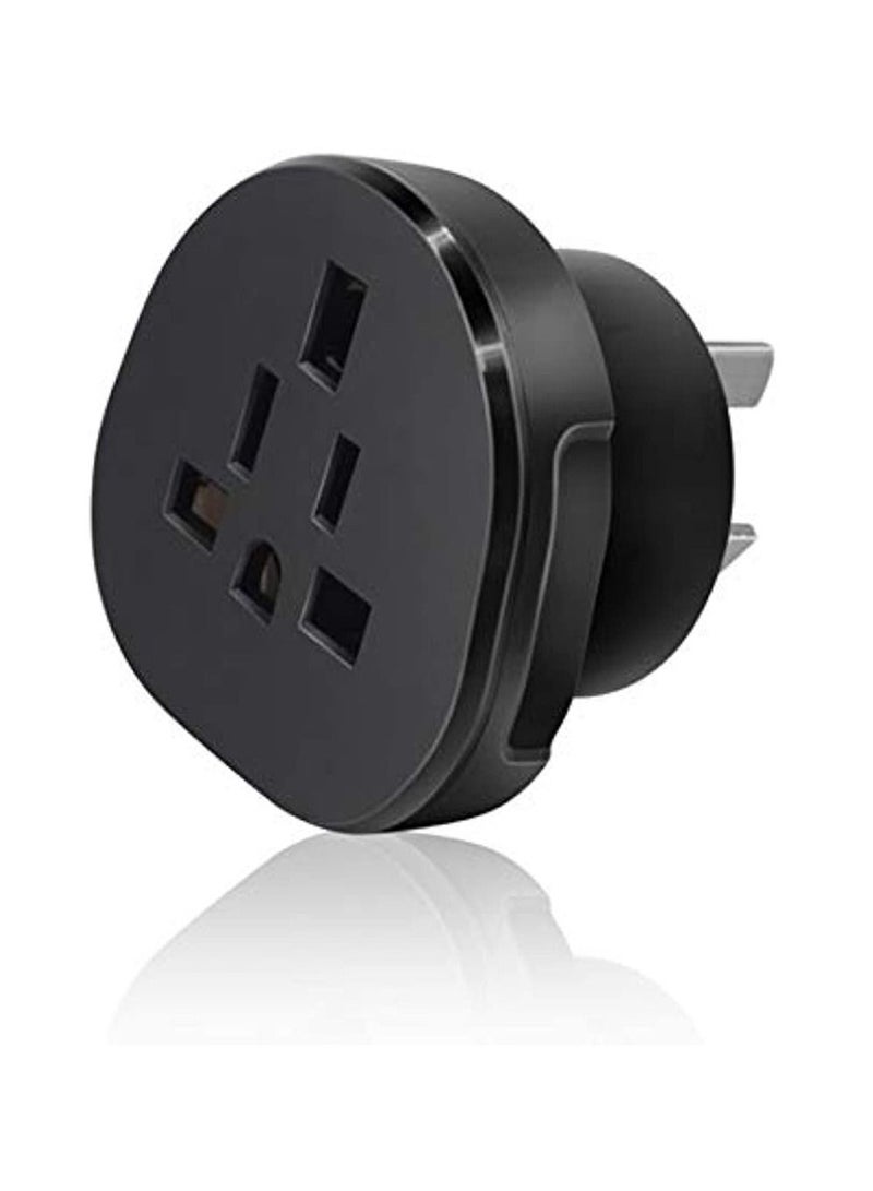 Approved Uae/Ksa/Uk/Us/Jp/Ca To Au/Nz Adaptor Plug With Insulated Pins Ae/Us Plug Convert To 3-Pin Australian/New Zealand/China Socket (1 Piece Black)  - Image 1