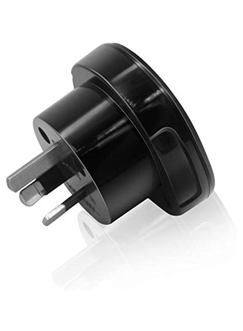 Approved Uae/Ksa/Uk/Us/Jp/Ca To Au/Nz Adaptor Plug With Insulated Pins Ae/Us Plug Convert To 3-Pin Australian/New Zealand/China Socket (1 Piece Black)  - Image 3