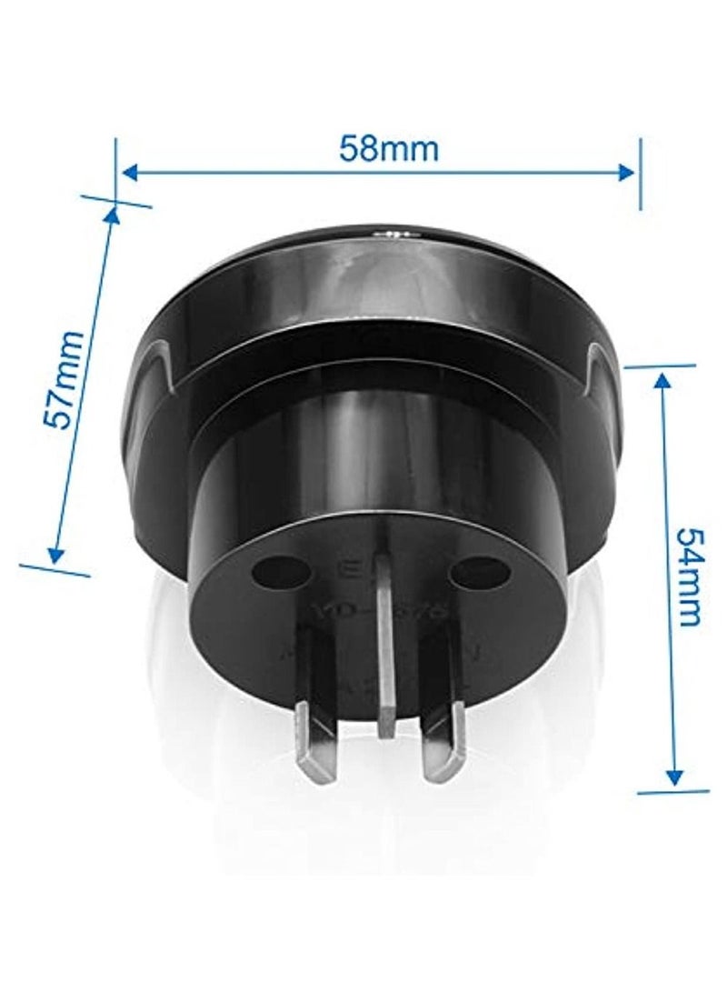 Approved Uae/Ksa/Uk/Us/Jp/Ca To Au/Nz Adaptor Plug With Insulated Pins Ae/Us Plug Convert To 3-Pin Australian/New Zealand/China Socket (1 Piece Black)  - Image 2