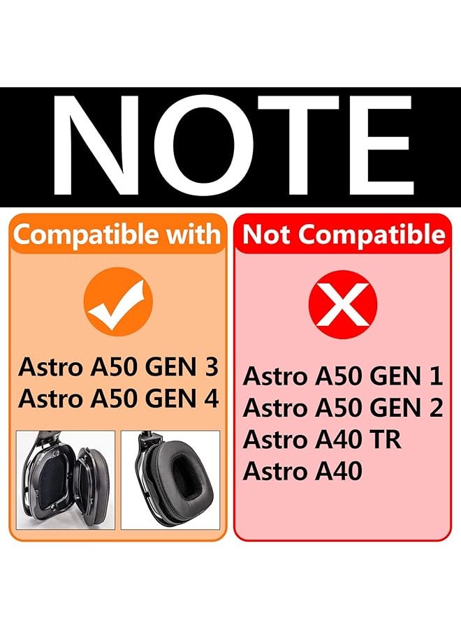 وسائد أذن A50 وعصابة رأس متوافقة مع سماعة الألعاب Astro A50 A50 Gen 3 Gen 4 وسائد أذن بديلة غير مناسبة لسماعة Astro A50 Gen 1 Gen 2