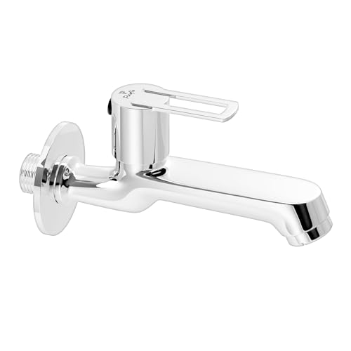 Pixaflo Stellar Brass Long Body Bib Cock Tap with Wall Flange | Chrome - Image 1
