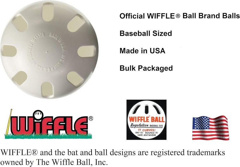 WIFFLE Balls Bulk Plastic Baseballs - Official Ball Brand - Made in USA - Plus Bonus Beverage Can Coolers (12 Balls) - Image 2