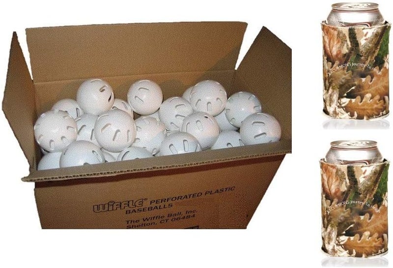 WIFFLE Balls Bulk Plastic Baseballs - Official Ball Brand - Made in USA - Plus Bonus Beverage Can Coolers (12 Balls) - Image 1