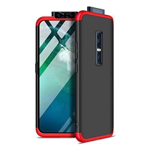 Spazy Case® vivo V17 Pro Cover Case Ull Body 3 in 1 Slim Fit Complete 3D 360 Degree Protection Hybrid Hard Bumper Back Case Cover Designed for vivo V17 Pro (Black & Red) - Image 1