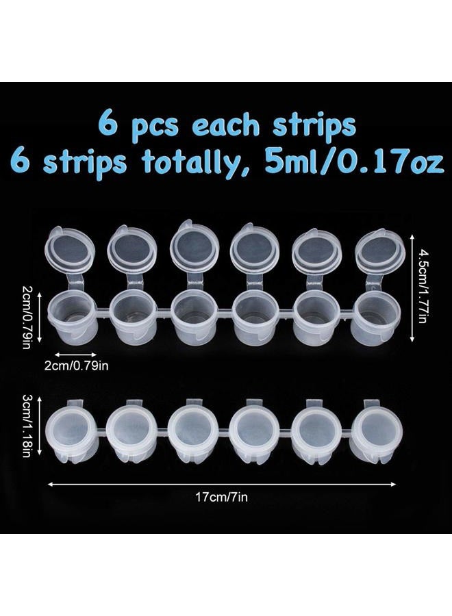 BAGTeck 36 Empty Paint Pots with Lids, 5 ml/0.17 OZ Clear Empty Storage Paint Containers,Mini Painting Cup Arts Crafts Containers for Summer Camp Kids Classrooms Schools Paintings Art Festivals etc - Image 3