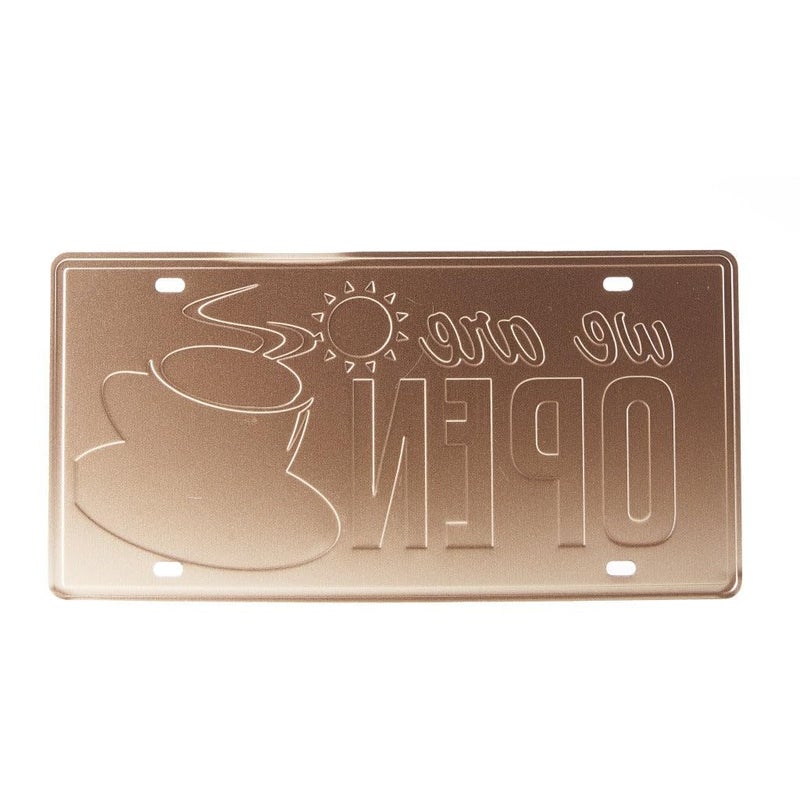 Eazywagon We are open Coffee Multipurpose Metal Signs - License Wall Plate, Decorative Car Tag - Ideal for Cafe, Restaurant, Shop, Home, Hotel, Club, Office, Living Area - Image 3