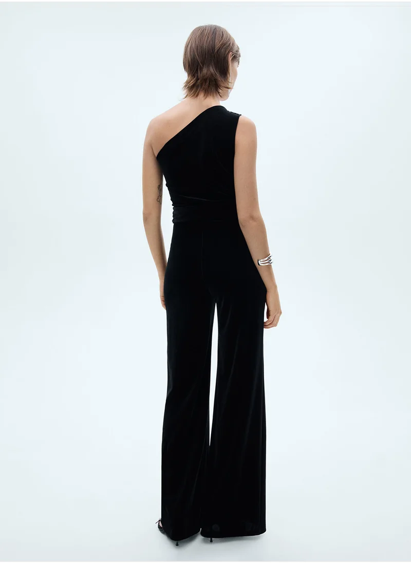 مانجو One Shoulder Tie Detailed Jumpsuit