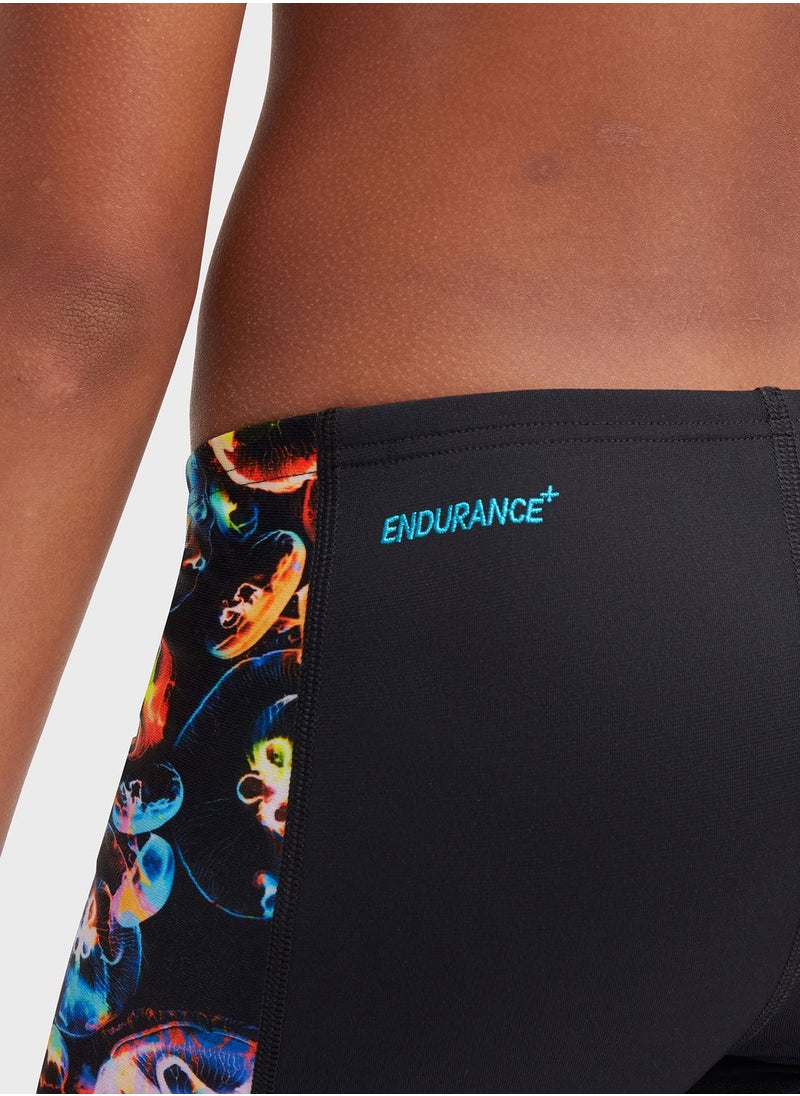 speedo - Digital Logo Panel Swim Shorts - Image 1