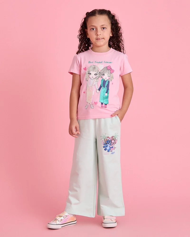 Redtag Girls Green Printed Active Track Pants